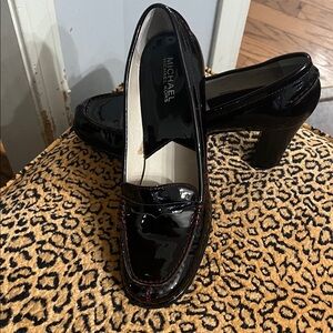 Michael Kors Black Patent Leather Loafer Heels